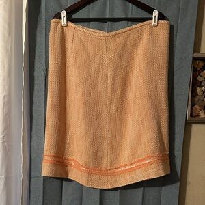 Coral Pink and Cream skit with sequin and chiffon detail